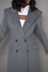 PARIS MONGOLIAN WOOL STRUCTURED COAT IN GREY