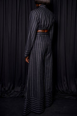 HIGHBURY CHALK STRIPE FLARED PANTS