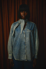 OSLO TIE COLLAR DENIM SHIRT