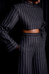 HIGHBURY CHALK STRIPE LONG SLEEVE TOP