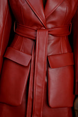 SAINT-REMY FAUX LEATHER TRENCH COAT