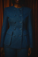 LINCOLN TAILORED BLAZER IN VINTAGE DENIM