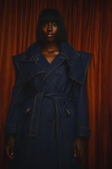 TEXAS TRENCH COAT IN DARK DENIM
