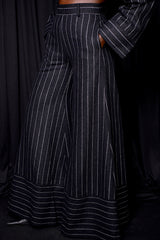 HIGHBURY CHALK STRIPE FLARED PANTS