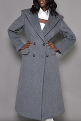 PARIS MONGOLIAN WOOL STRUCTURED COAT IN GREY