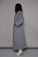 PARIS MONGOLIAN WOOL STRUCTURED COAT IN GREY