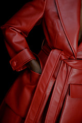 SAINT-REMY FAUX LEATHER TRENCH COAT