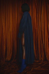 MODENA MAXI FLARED SHIRT DRESS IN DARK DENIM