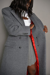 PARIS MONGOLIAN WOOL STRUCTURED COAT IN GREY