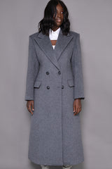 PARIS MONGOLIAN WOOL STRUCTURED COAT IN GREY