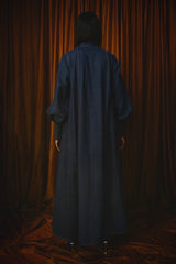 MODENA MAXI FLARED SHIRT DRESS IN DARK DENIM