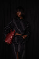 HIGHBURY CHALK STRIPE LONG SLEEVE TOP