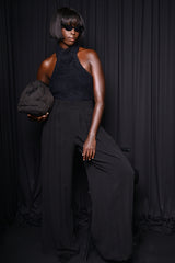 BARNET PLEATED WIDE LEG PLEATED PANTS IN BLACK