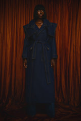 TEXAS TRENCH COAT IN DARK DENIM
