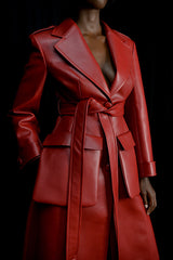 SAINT-REMY FAUX LEATHER TRENCH COAT