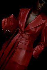 SAINT-REMY FAUX LEATHER TRENCH COAT