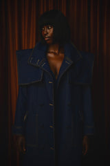TEXAS TRENCH COAT IN DARK DENIM