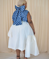 CALAIS ASYMMETRIC WIND BREAKER SKIRT IN OFF WHITE