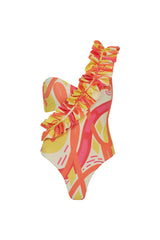 AGADIR ASYMMETRIC SWIMSUIT IN KAYSERI PRINT