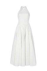 ASPEN BACKLESS MIDI DRESS IN WHITE
