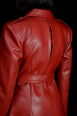 SAINT-REMY FAUX LEATHER TRENCH COAT