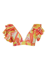 BERKANE RUFFLED BIKINI TOP IN KAYSERI PRINT