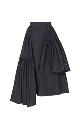 CALAIS ASYMMETRIC WIND BREAKER SKIRT IN MIDNIGHT BLUE