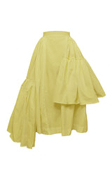 CALAIS ASYMMETRIC WIND BREAKER SKIRT IN YELLOW