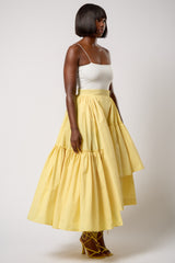 CALAIS ASYMMETRIC WIND BREAKER SKIRT IN YELLOW