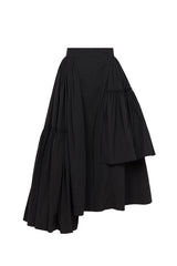 CALAIS ASYMMETRIC WIND BREAKER SKIRT IN BLACK