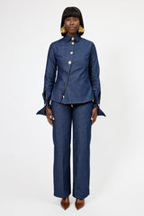 DAKOTA ASYMMETRIC DIAMOND BUTTON SHIRT
