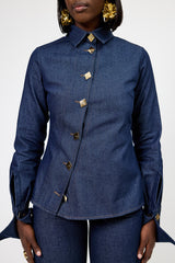 DAKOTA ASYMMETRIC DIAMOND BUTTON SHIRT