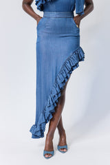 DALIAN ASYMMETRIC RUFFLE SKIRT