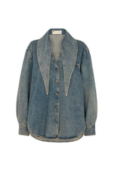 OSLO TIE COLLAR DENIM SHIRT
