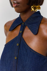 DANA SHIRT DRESS IN DARK DENIM