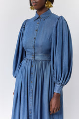 DELHI BACKLESS GATHERED SHIRT DRESS