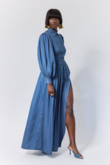 DELHI BACKLESS GATHERED SHIRT DRESS