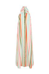 DANA SHIRT DRESS IN MULTI DIAMOND STRIPES