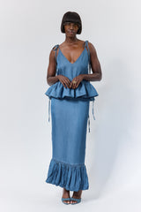 DERA BUBBLE HEM MAXI SKIRT