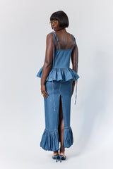 DERA BUBBLE HEM MAXI SKIRT