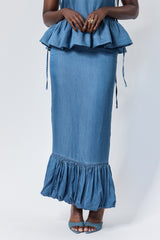 DERA BUBBLE HEM MAXI SKIRT