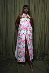 DANA SHIRT DRESS IN CREAM BLUE FLORAL