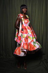 SALERNO MAIDS DRESS IN OFF-WHITE FLORAL