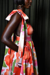 SALERNO MAIDS DRESS IN OFF-WHITE FLORAL