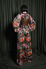 DELMAS WIDE LEG PANTS IN BLACK MULTI FLORAL