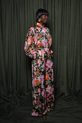 DELMAS WIDE LEG PANTS IN BLACK MULTI FLORAL