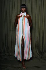 DANA SHIRT DRESS IN MULTI DIAMOND STRIPES