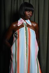 DANA SHIRT DRESS IN MULTI DIAMOND STRIPES