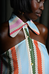 DANA SHIRT DRESS IN MULTI DIAMOND STRIPES