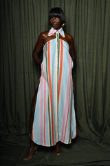 DANA SHIRT DRESS IN MULTI DIAMOND STRIPES